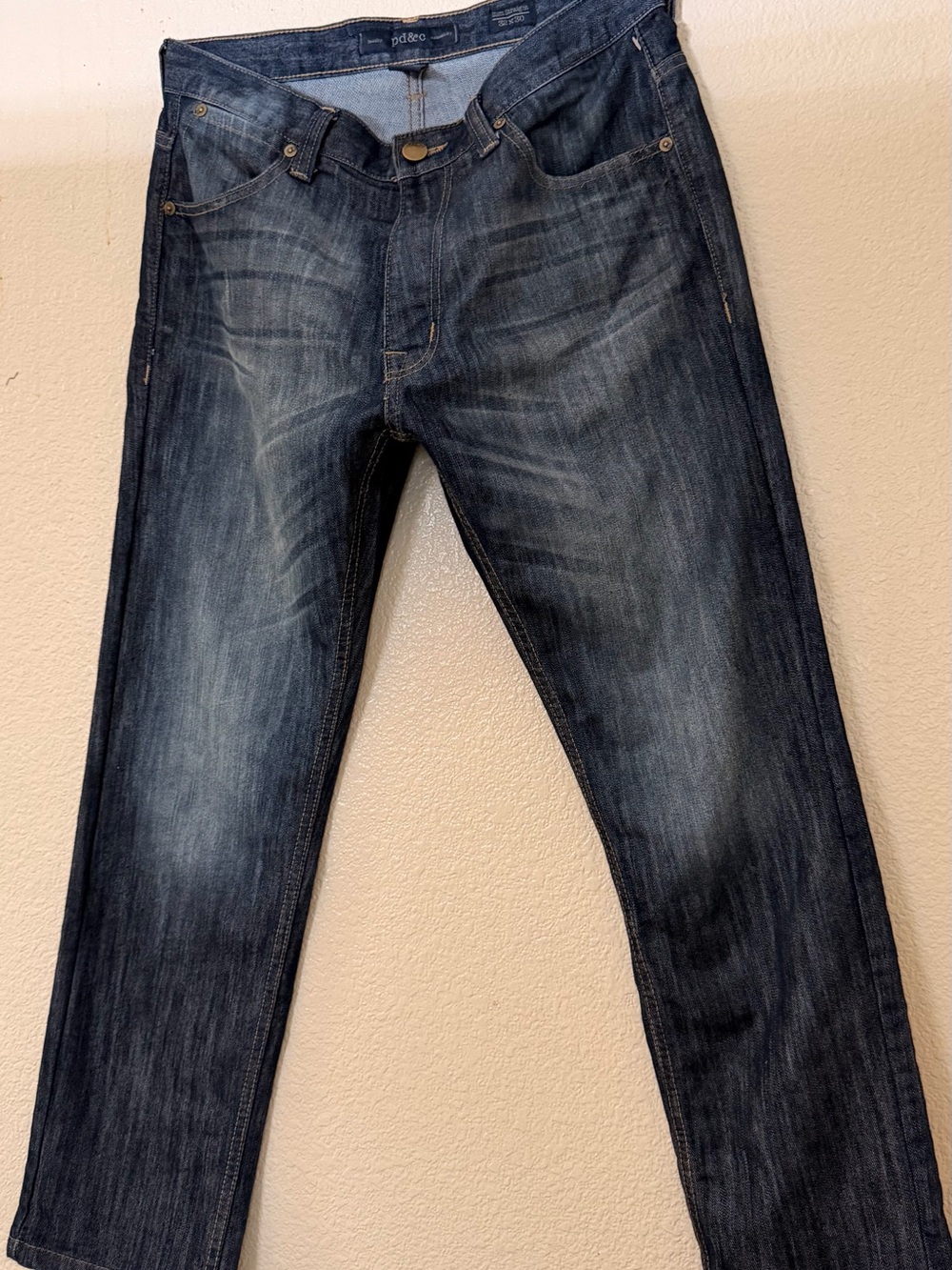 PD&C Dark Wash Blue Slim Straight Jeans